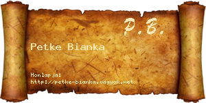 Petke Bianka névjegykártya