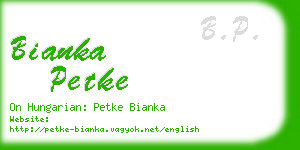 bianka petke business card